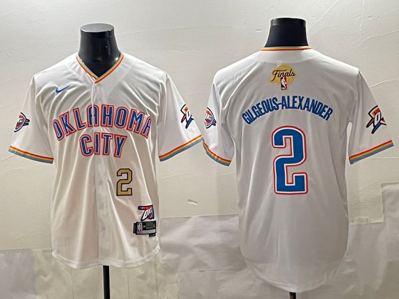 Men 2025 Oklahoma City Thunder #2 Gilgeous-Alexander White Nike Joint Name NBA Jersey style 13->oklahoma city thunder->NBA Jersey